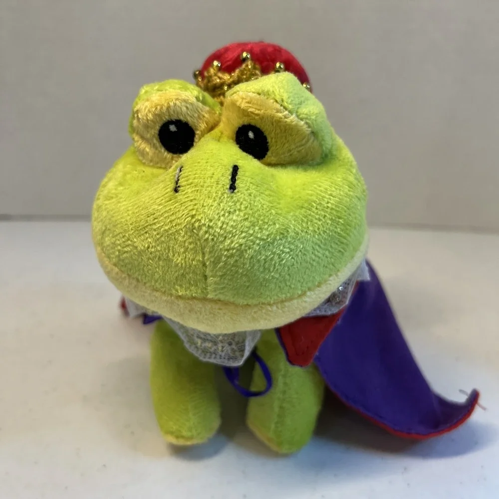 Plush Green Frog Prince Charming Stuffed Animal Toy Crown Cape Collar 7